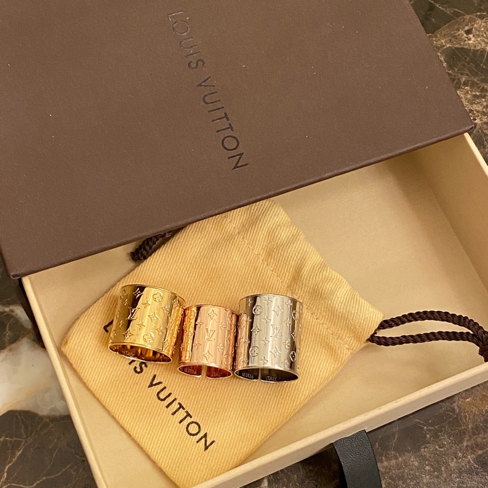 Louis Vuitton nanogram ring set